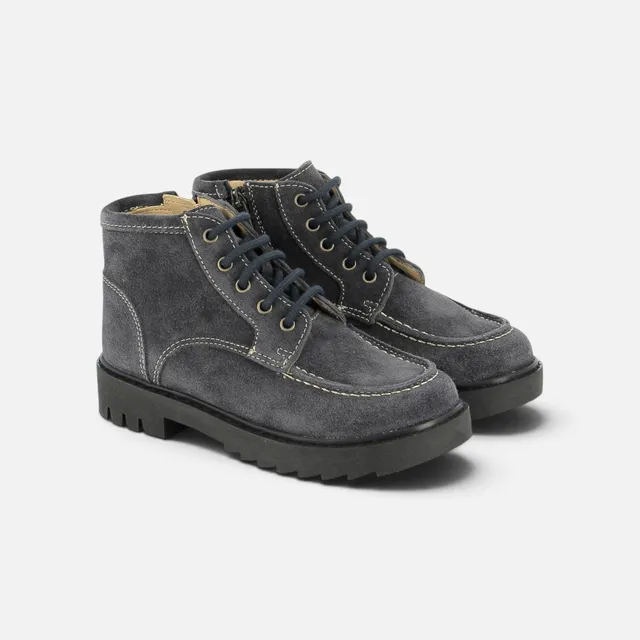 pom-d-api-sid-lace-plato-chaussures-gar-on-velours-gris-zip image 1