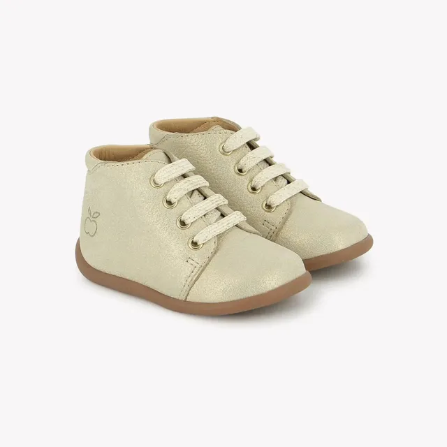 pom-d-api-stand-up-bottine-chaussure-premiers-pas-fille-platine-laminato image 1