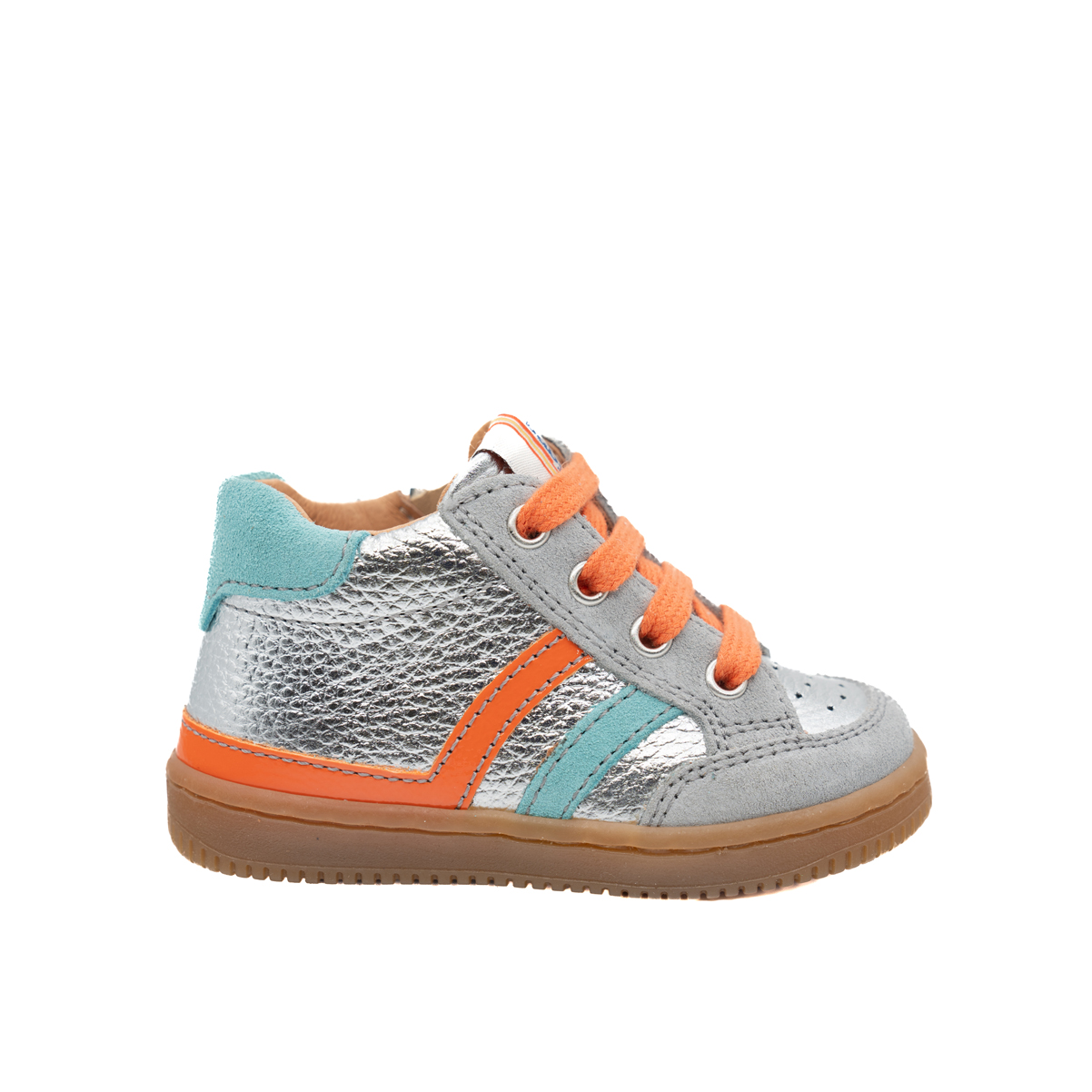 babybotte-flamme-chaussure-b-b-fille-silver-lacets-et-zip image 1