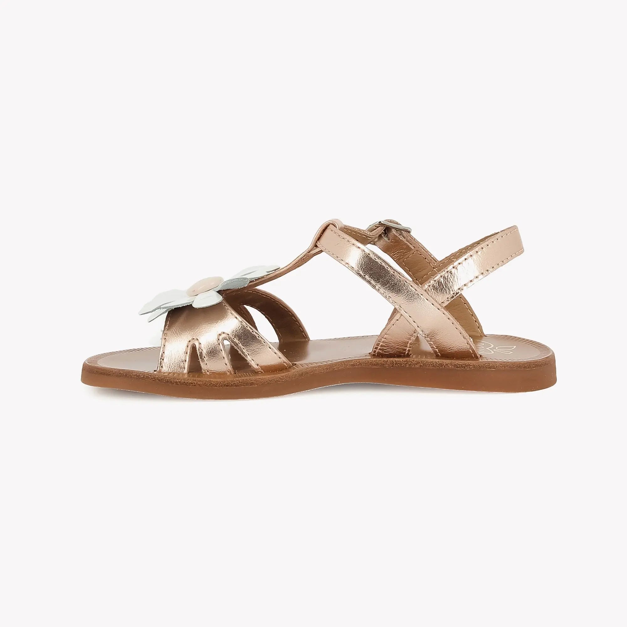 pom-d-api-plagette-big-flo-sandale-fille-cuir-cuivre-laminato image 3