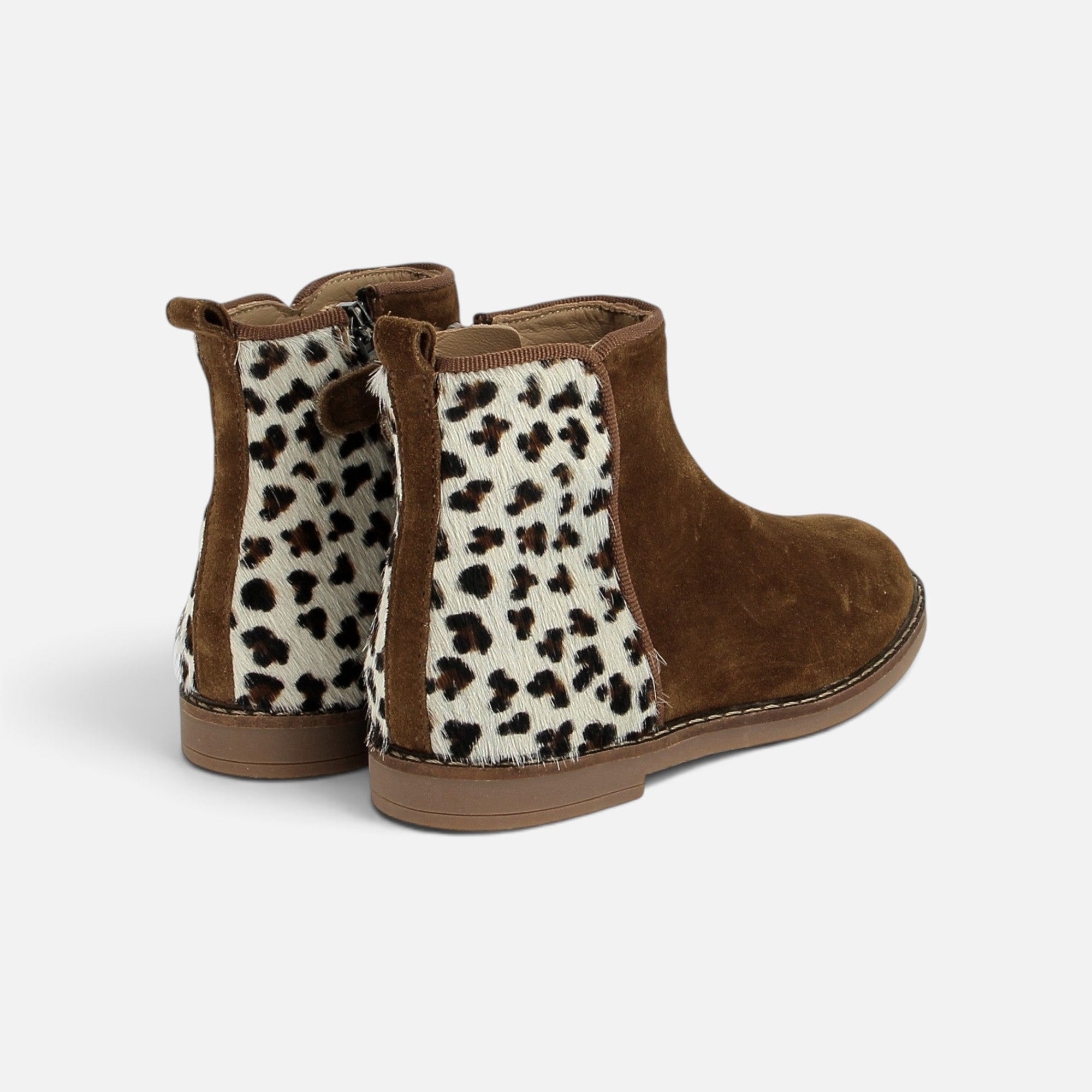 pom-d-api-trip-back-bottine-fille-velours-pony-tabac-zip-arri-re image 3