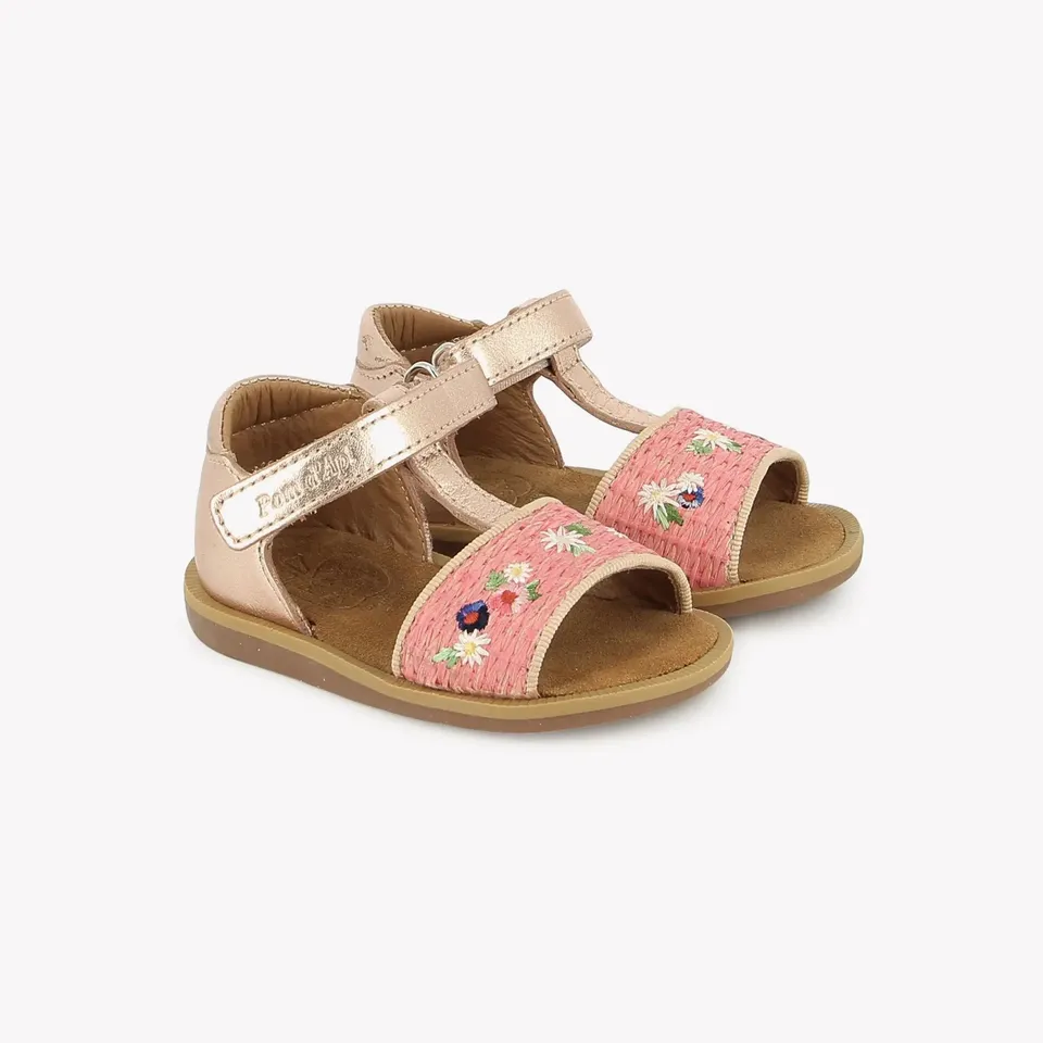 pom-d-api-poppy-air-natur-sandale-premiers-pas-fille-cuivre-azalea-laminato-raph image 1