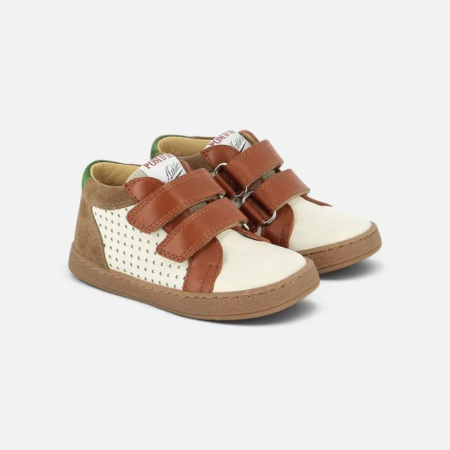 pom-d-api-mousse-easy-perfo-basket-cuir-gar-on-crema-marron-tabac image 1
