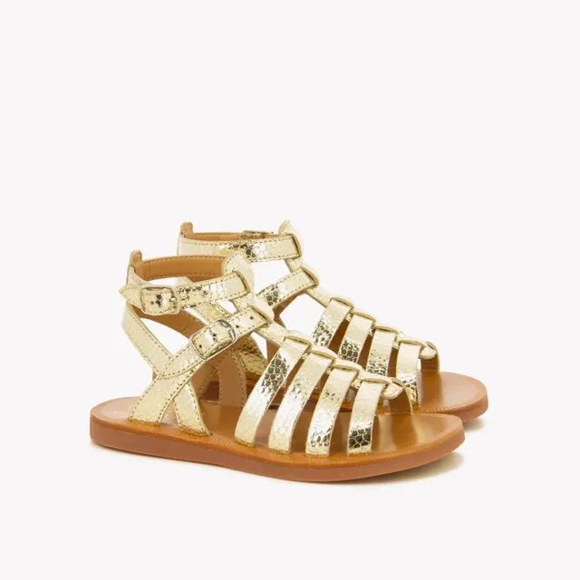 pom-d-api-plagette-gladiator-sandale-blob-platine-fille image 1