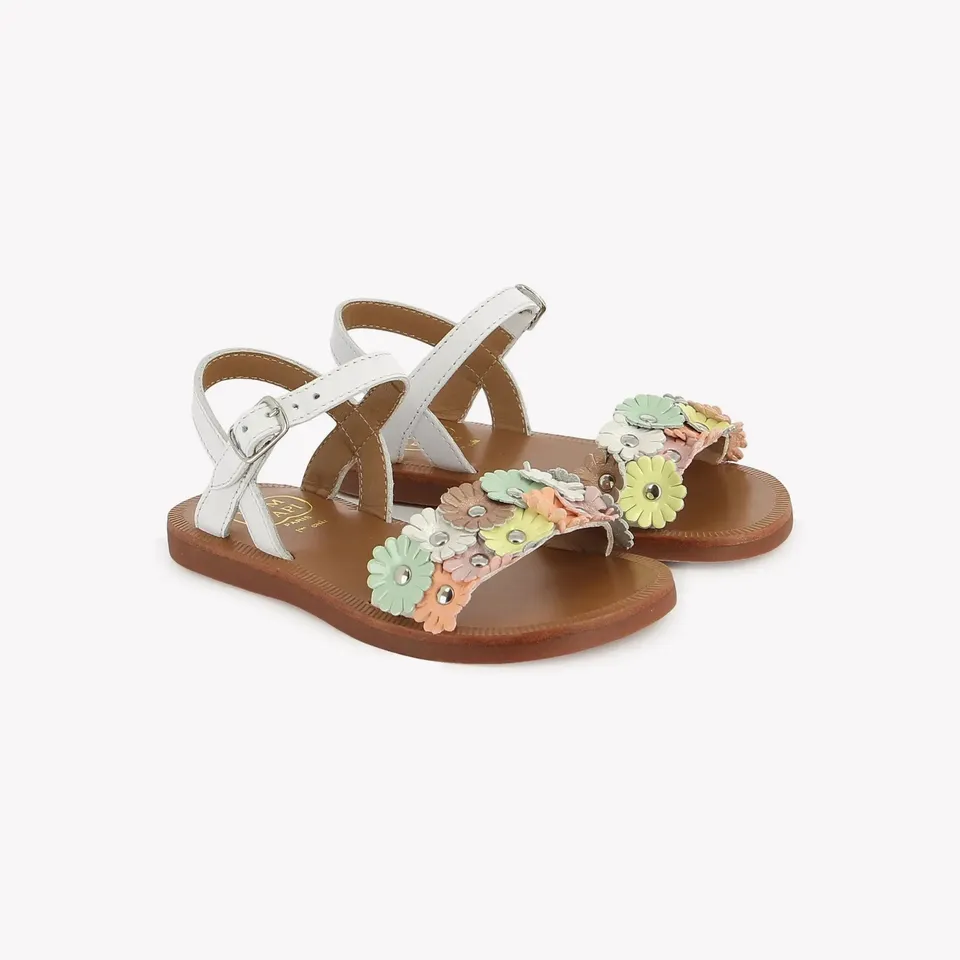 pom-d-api-plagette-multi-flo-sandales-enfant-nappa-blanc-pastel-fille image 1