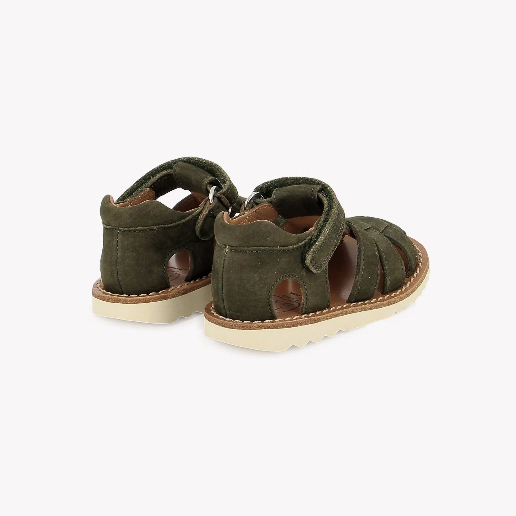 pom-d-api-waff-papy-sandale-premiers-pas-nubuck-kaki image 3