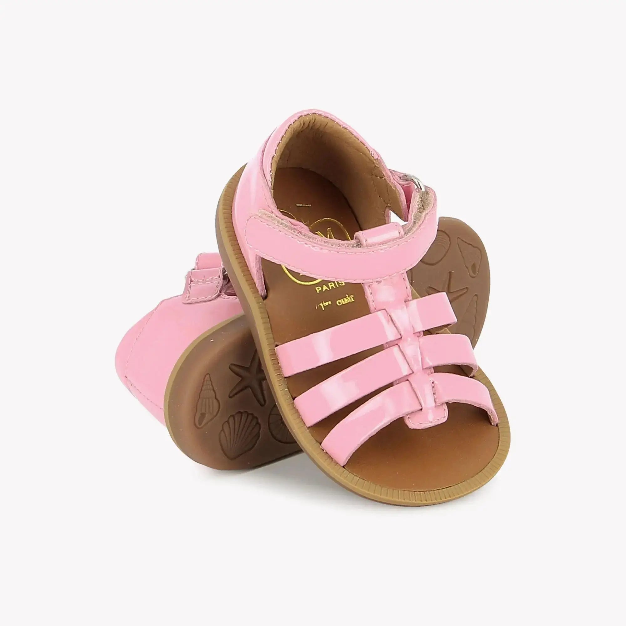 pom-d-api-poppy-strap-sandales-premiers-pas-fille-pink-candy-vernis image 2