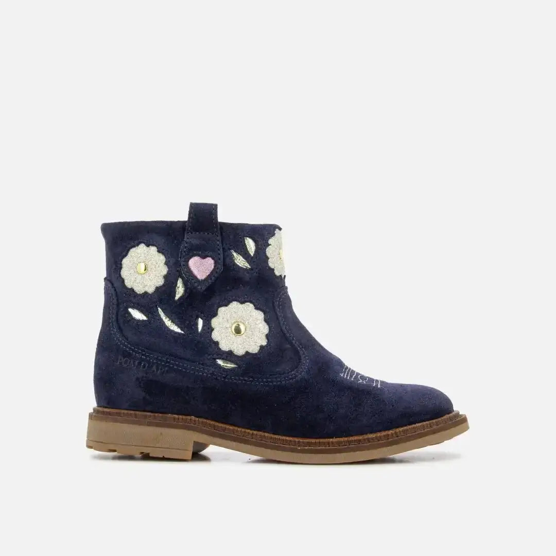 pom-d-api-sister-boots-wendy-bottine-fille-bleu-fleuri image 2