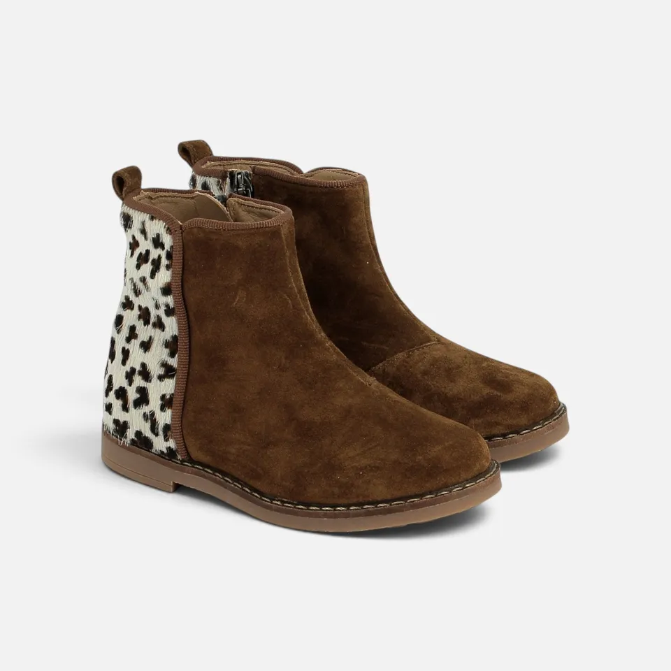 pom-d-api-trip-back-bottine-fille-velours-pony-tabac-zip-arri-re image 1