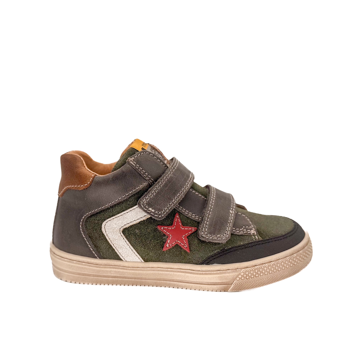 babybotte-karta-velcro-green-chaussure-gar-on-cuir-vert image 1