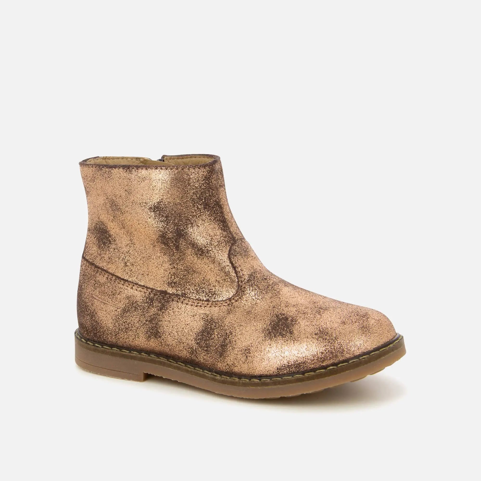 pom-d-api-trip-boots-bottine-fille-bronze-velours-paillet-zip image 2