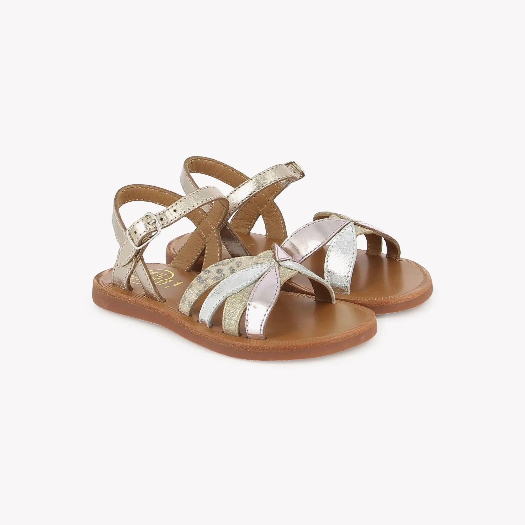 pom-d-api-plagette-oto-sandale-fille-oro-pala-platino image 1