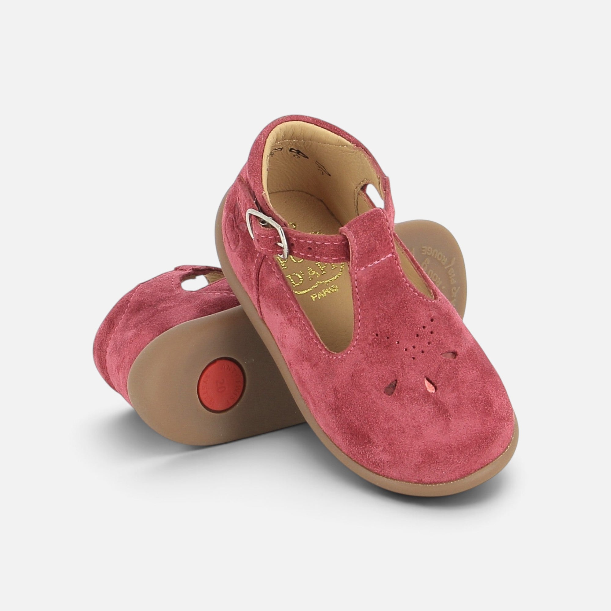 pom-d-api-stand-up-salom-velours-cherry-premiers-pas-fille-rouge image 2
